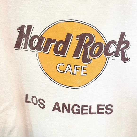 Hard Rock Cafe Los Angeles T-Shirt Tee White Single Stitch Anvil USA Large VTG - Picture 2 of 12